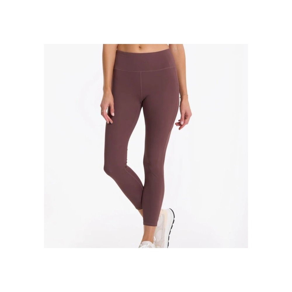 Vuori Stride Leggings Chestnut Plum Mauve High Rise Pocket Athletic Workout M
